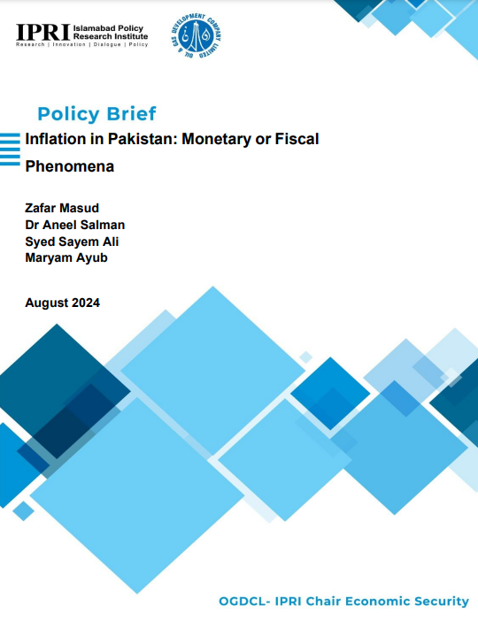 Inflation in Pakistan: Monetary or Fiscal Phenomena<br><br>IPRI — Islamabad Policy Research Institute<br><br>Policy Brief